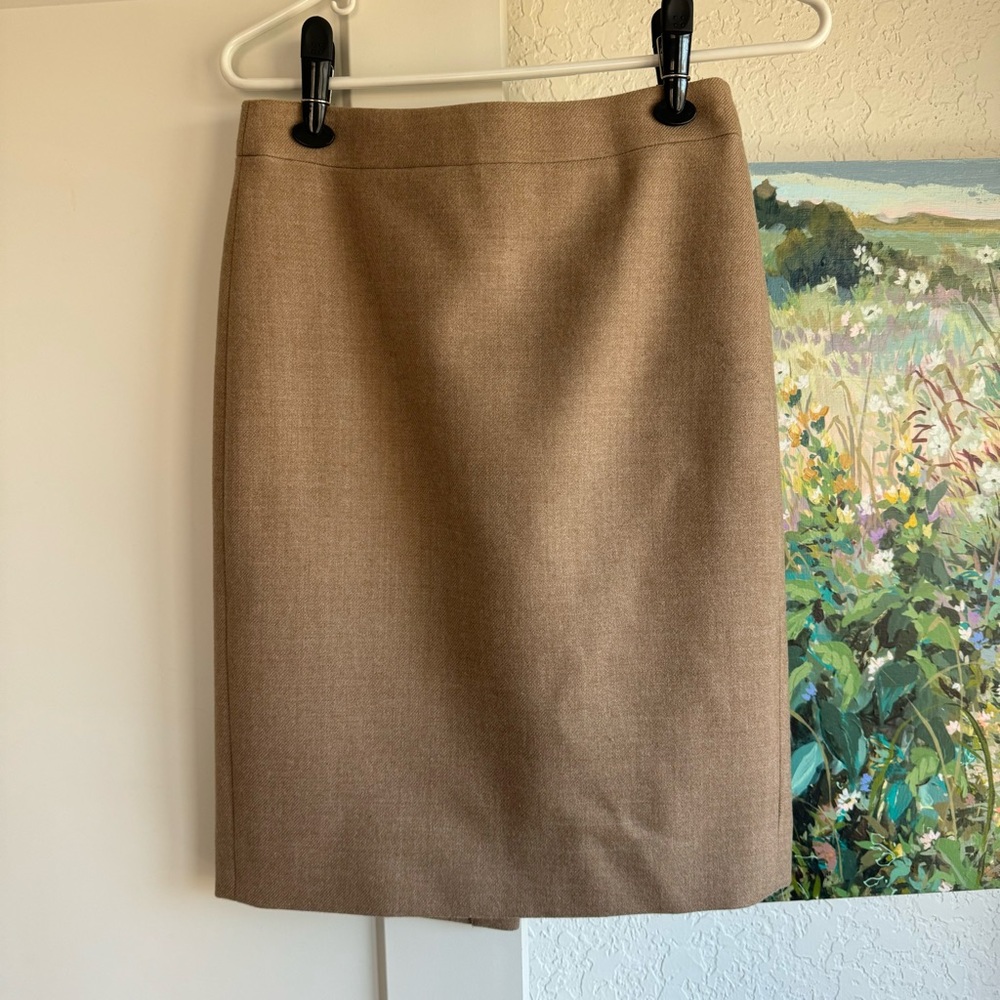 J.Crew No. 2 Pencil Skirt in camel, 00